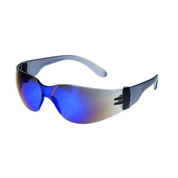 United Glove Blue Mirror Lens With Black Frame Safety Glasses