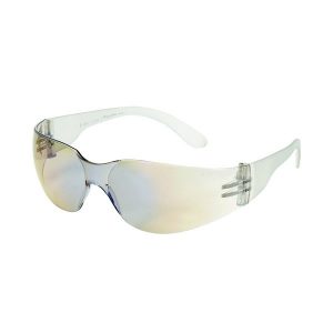 United Glove Blue Mirror on Clear Lens With Clear Frame Safety Glasses