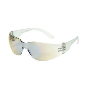 United Glove Blue Mirror on Clear Lens With Clear Frame Safety Glasses