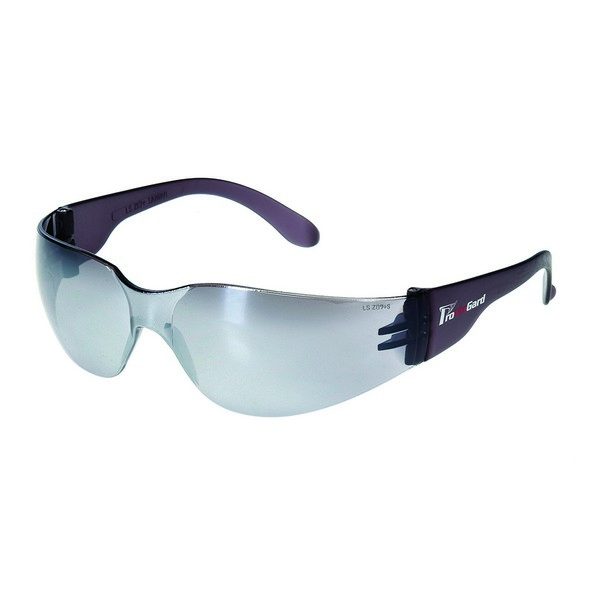 United Glove Silver Mirror Lens With Gray Frame Safety Glasses