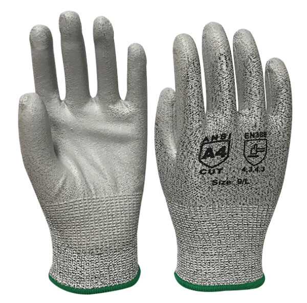 Blended Knit Glove with Polyurethane Palm Coating – Cut Level A4