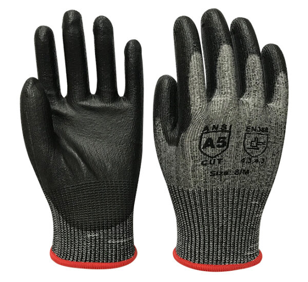 Blended Knit Glove with Polyurethane Palm Coating – Cut Level A5