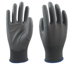 Lightweight Grey Polyurethane Palm Coated Gloves