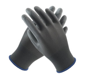 Lightweight Grey Polyurethane Palm Coated Gloves