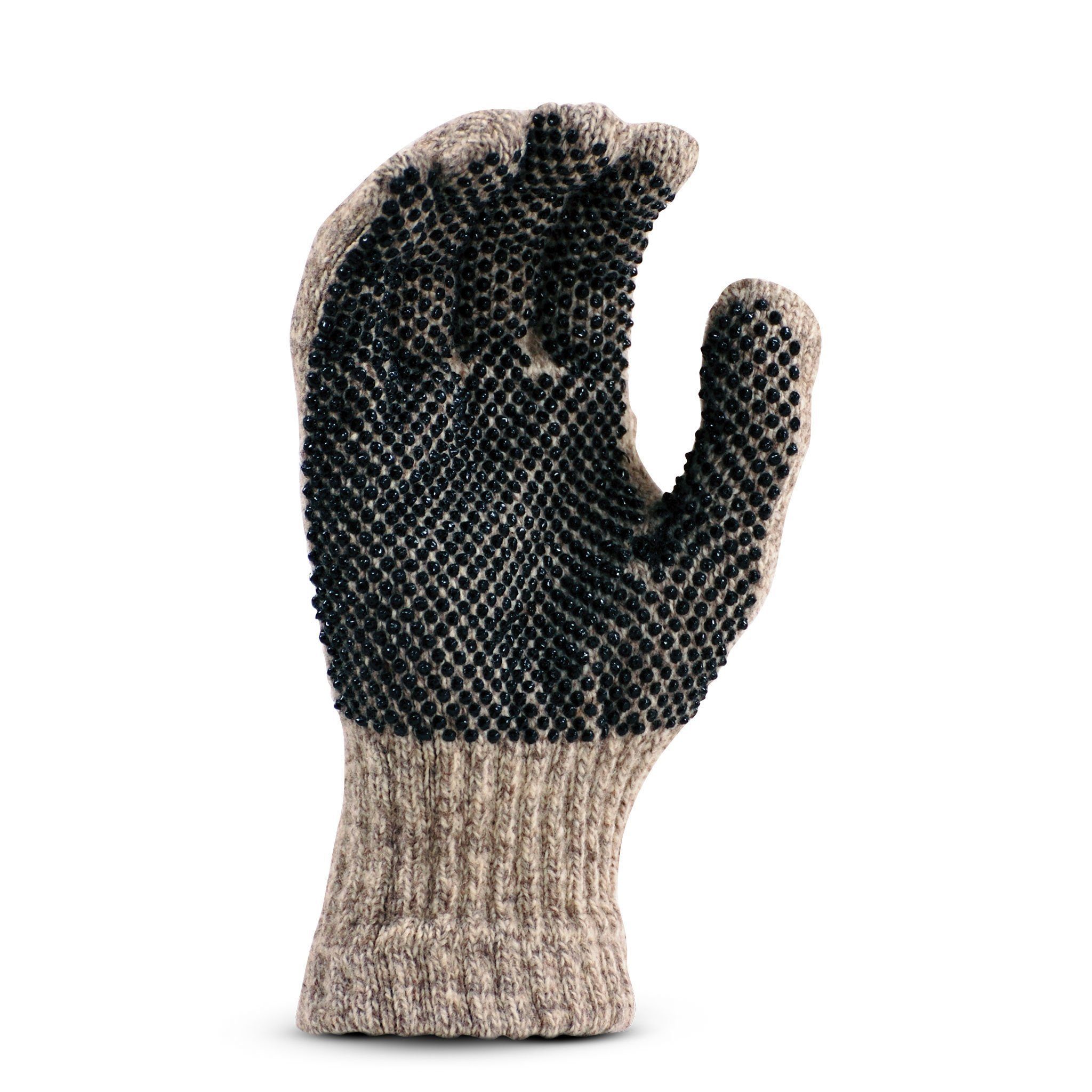 Medium Weight Ragg Wool Seamless Knit Glove With Added PVC Dots