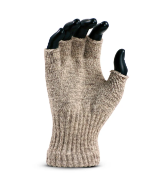 Cold resistant Medium Weight Ragg Wool Fingerless Seamless Knit Glove