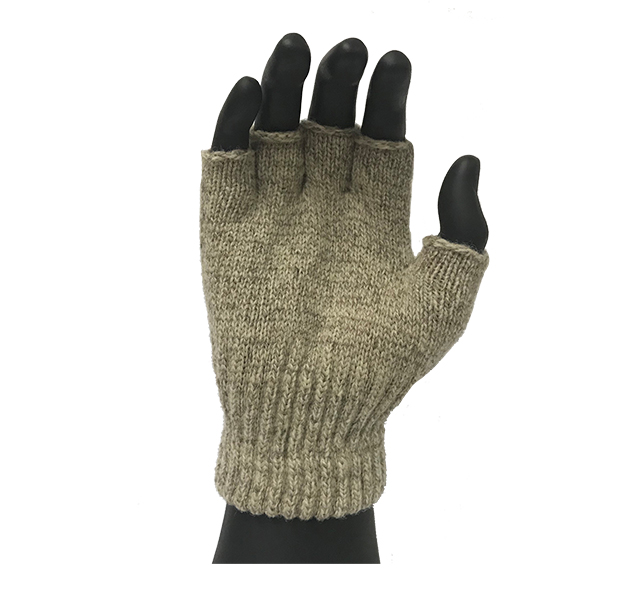 Fingerless Ragg Wool Seamless Washable and Reversible Knit Glove